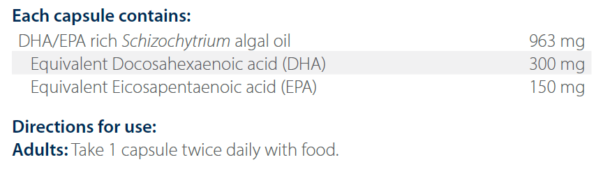 MetaPure Algal Oil 60 Capsules- Metagenics