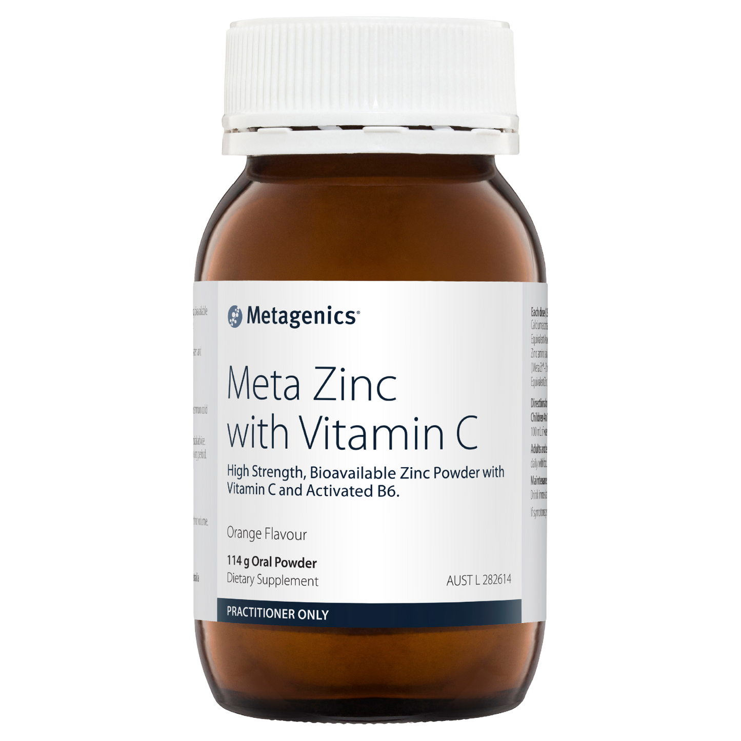 Meta Zinc With Vitamin C Orange Flavour 114g- Metagenics