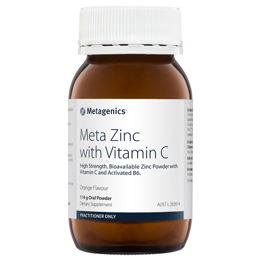 Meta Zinc With Vitamin C Orange Flavour 114g- Metagenics