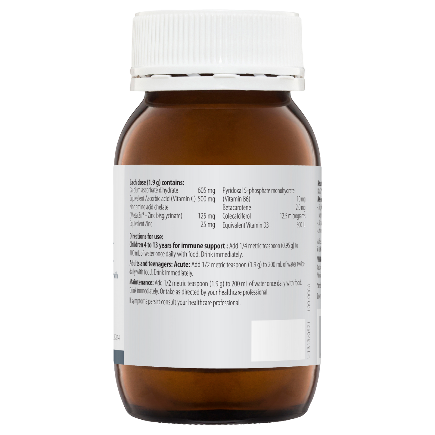 Meta Zinc With Vitamin C Orange Flavour 114g- Metagenics