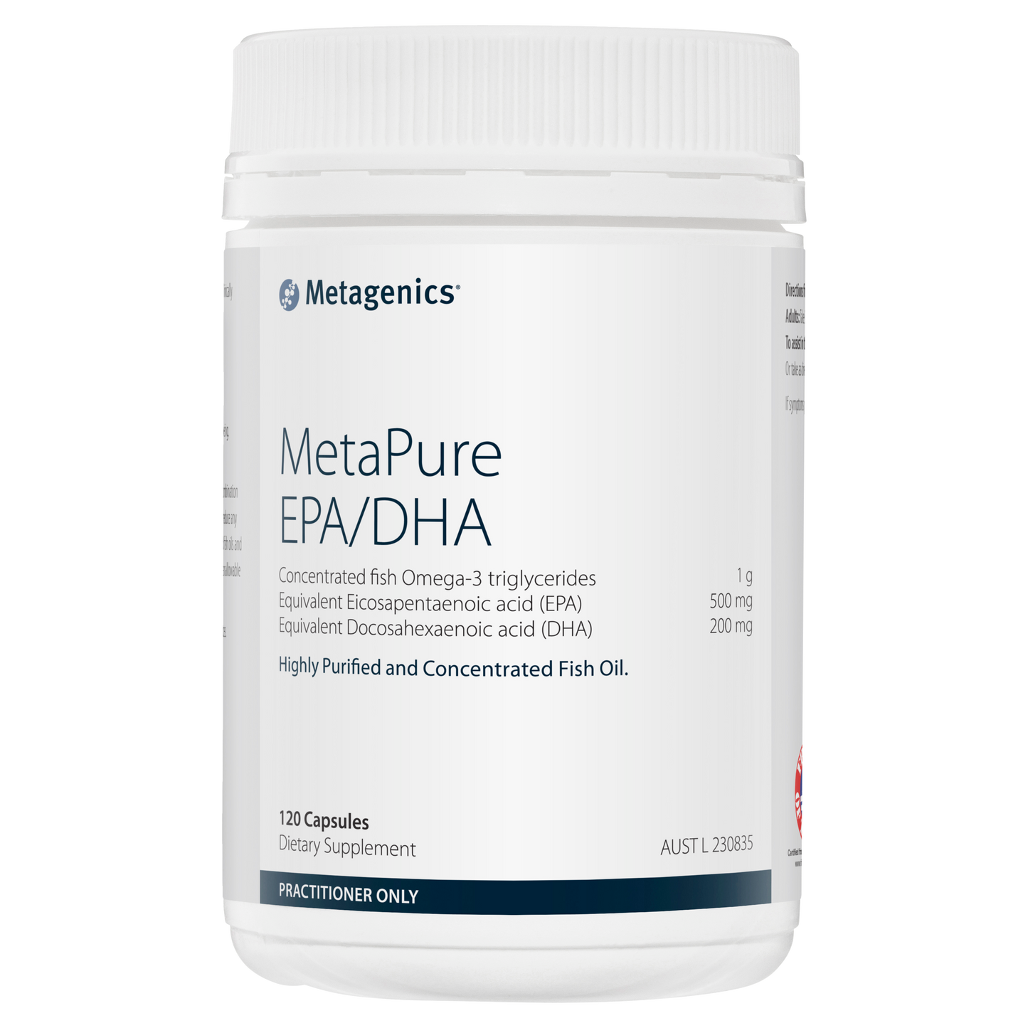 MetaPure EPA/DHA 120 Capsules- Metagenics