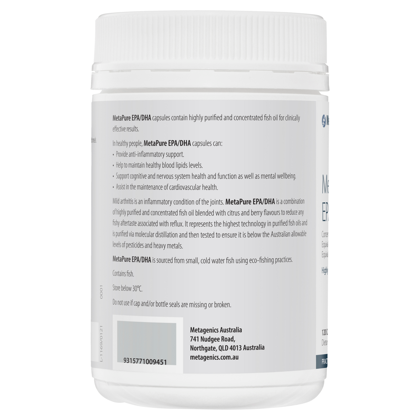 MetaPure EPA/DHA 120 Capsules- Metagenics
