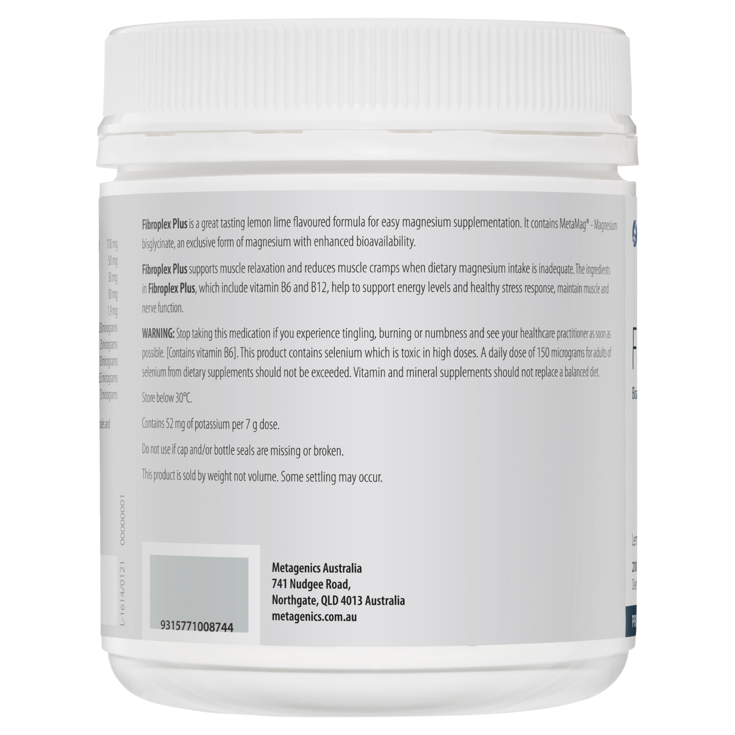 Fibroplex Plus (Lemon Lime) 210g- Metagenics