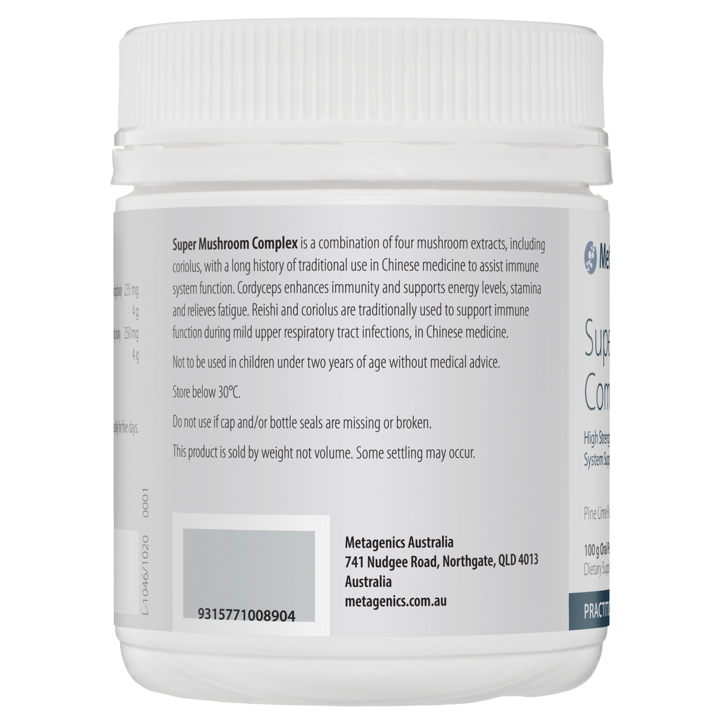 Super Mushroom Complex Pine Lime Flavour 100g- Metagenics