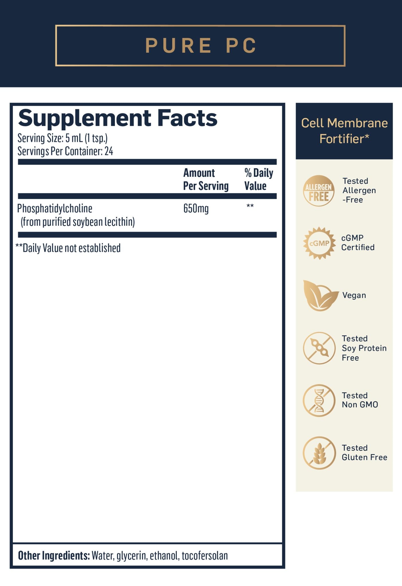 PURE PHOSPHATIDYL CHOLINE (Pure PC)- Quicksilver Scientific