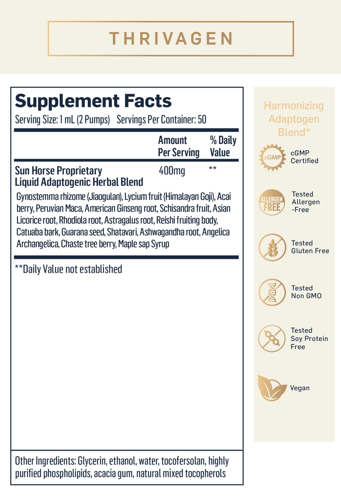THRIVAGEN ADAPTOGENIC ELIXIR - Quicksilver Scientific