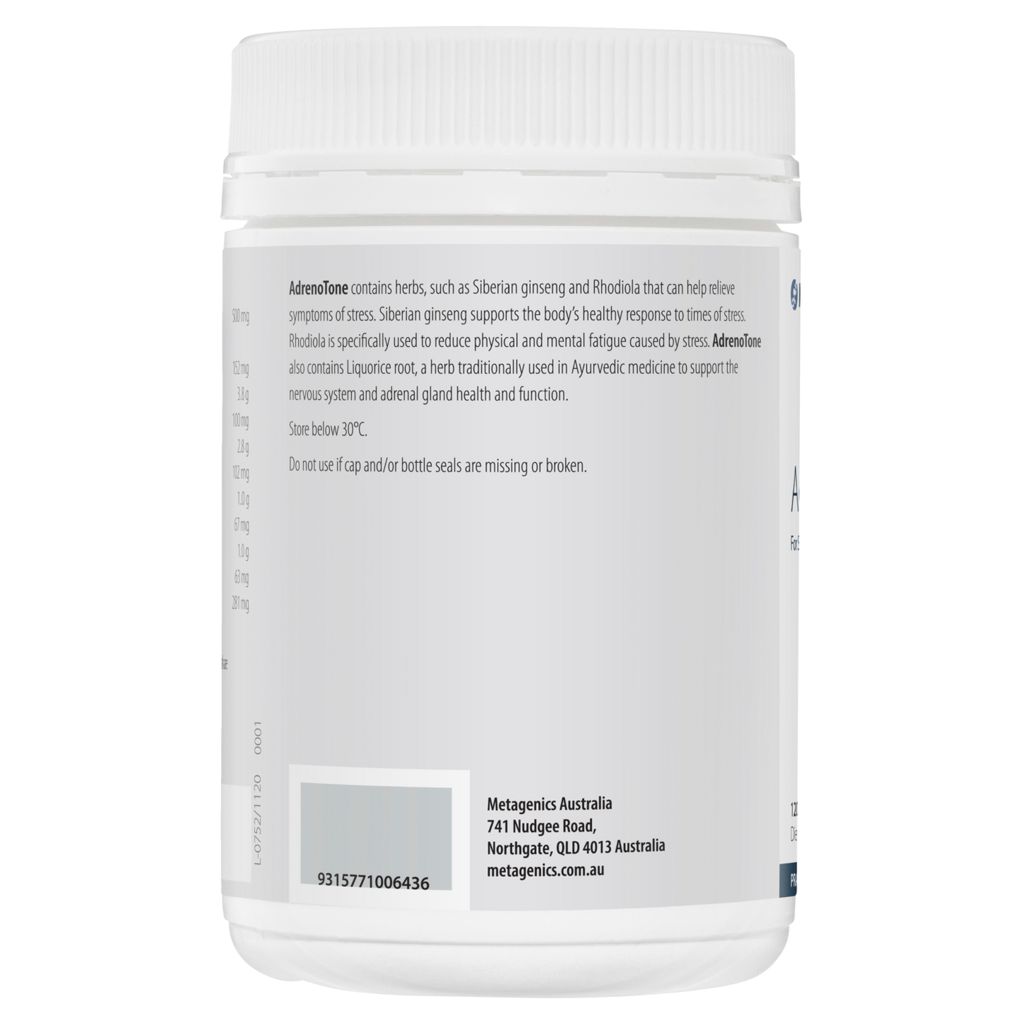 ADRENOTONE® 120 TABLETS- Metagenics