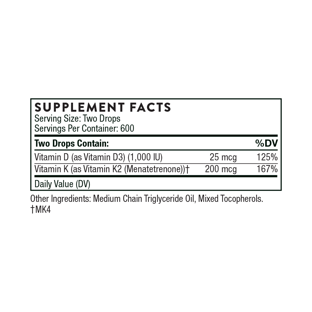 Vitamin D + K2 Liquid - Thorne