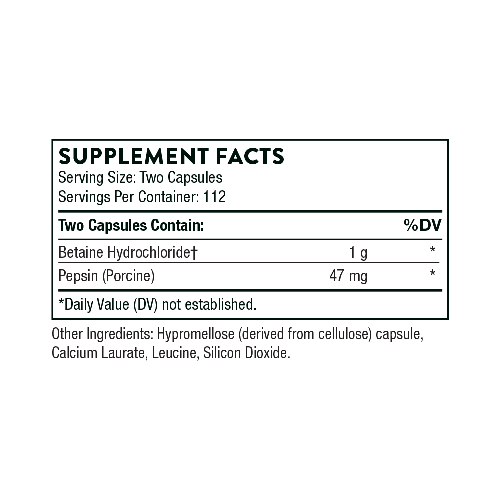 Betaine HCL & Pepsin - Thorne