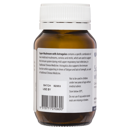 Super Mushroom With Astragalus 30 Tablets- Metagenics