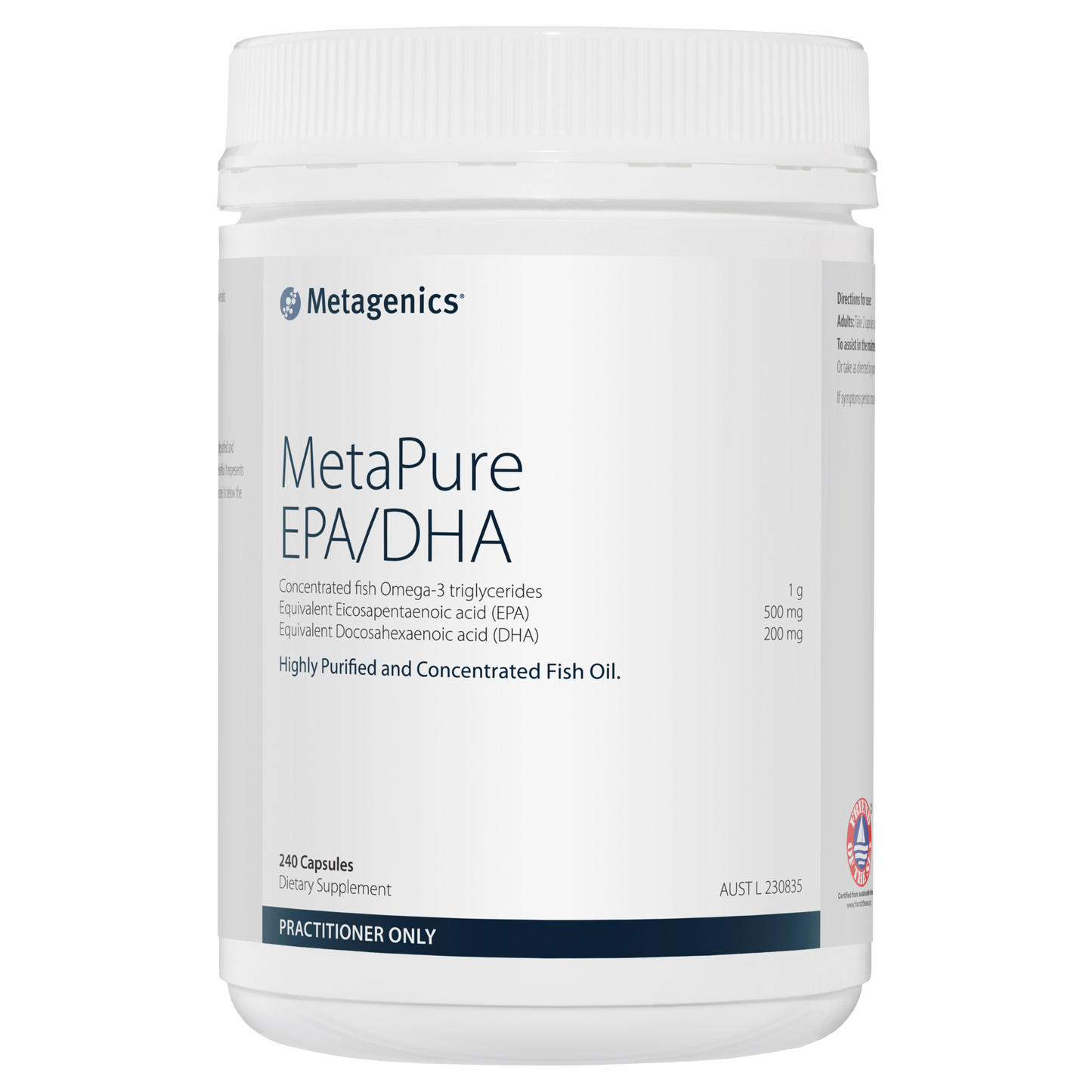 MetaPure EPA/DHA 240 Capsules- Metagenics