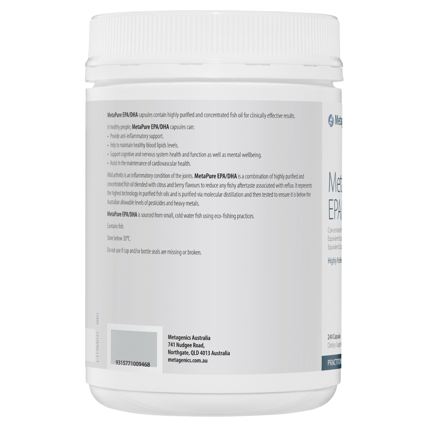 MetaPure EPA/DHA 240 Capsules- Metagenics