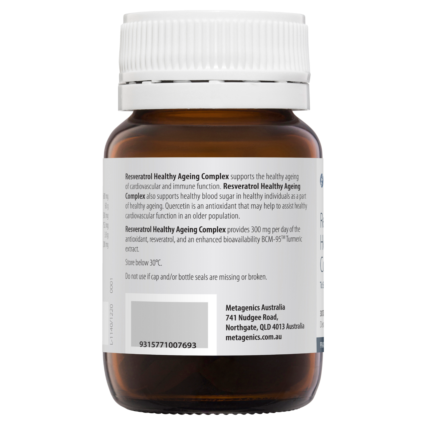 Resveratrol Healthy Ageing 30 Tablets- Metagenics