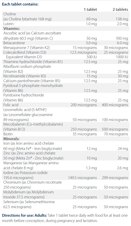 Pregnancy Care Advanced 60 Tablets- Metagenics