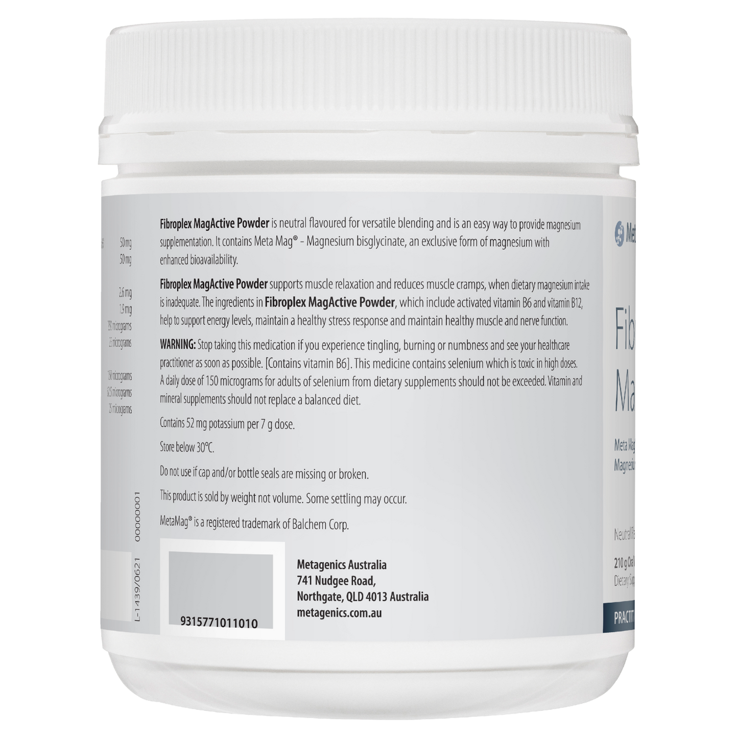 Fibroplex MagActive (Neutral) 210g- Metagenics