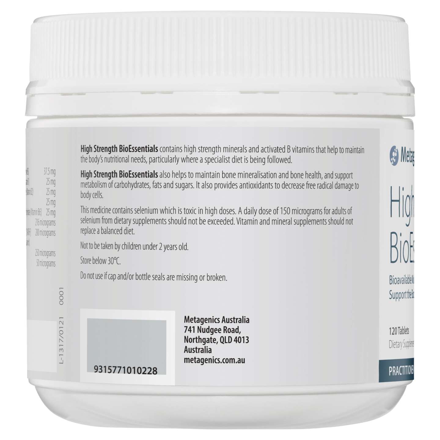 High Strength BioEssentials 120 Tab- Metagenics