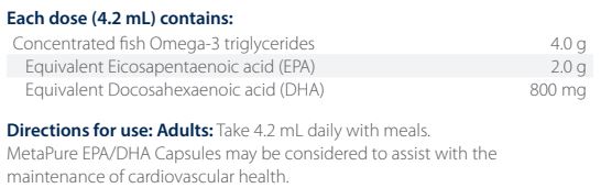 MetaPure EPA/DHA 200ml- Metagenics