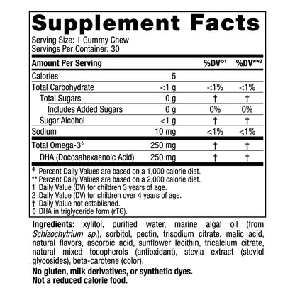 Zero Sugar Children’S DHA Vegetarian Gummy Chews - Nordic Naturals