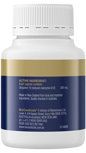 Ubiquinol BioActive 300mg, 30caps - BioCeuticals Professional
