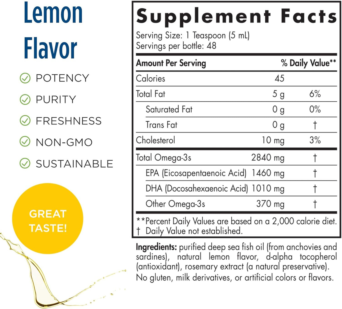 ProOmega Liquid Lemon (48 serves)- Nordic Naturals