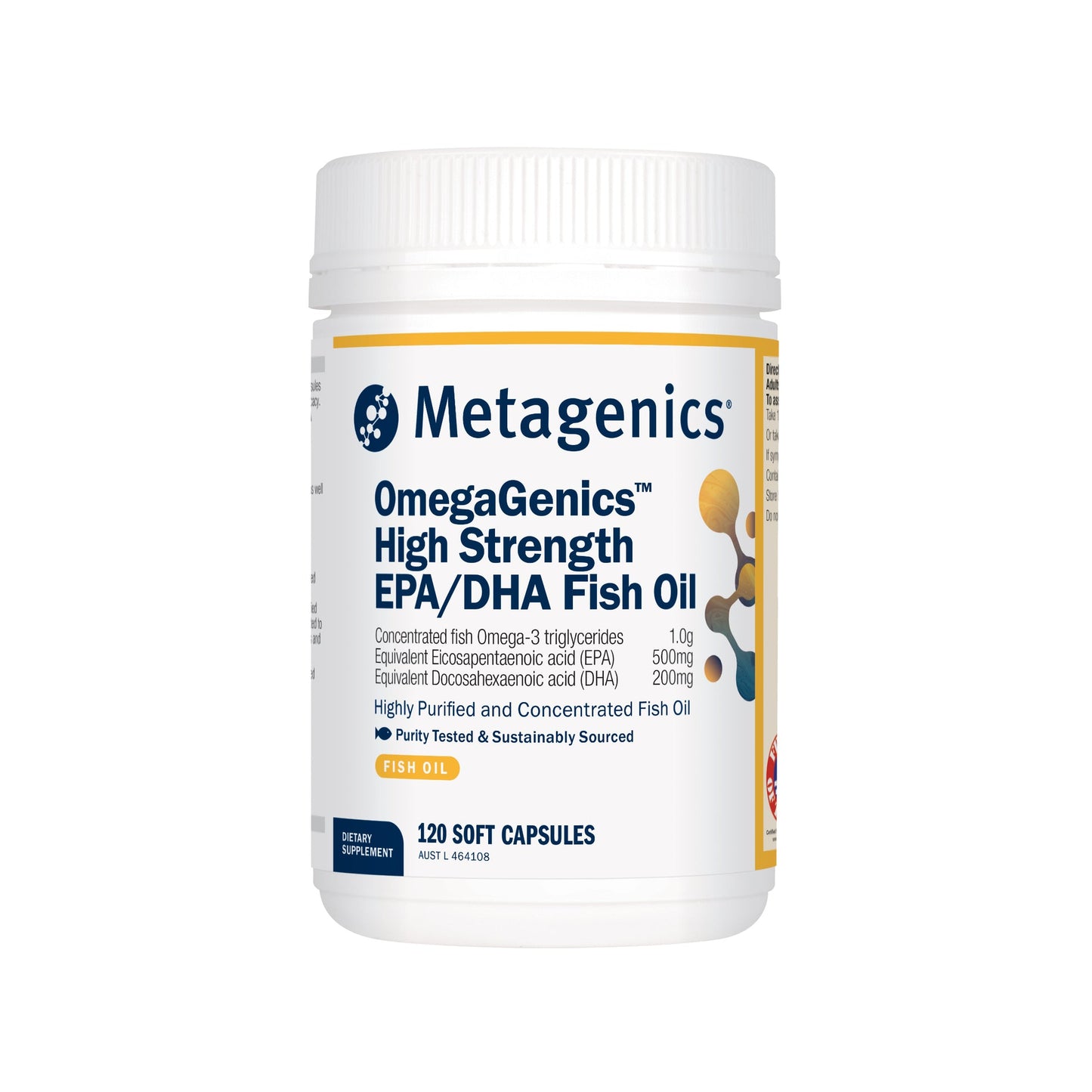 OmegaGenics™ High Strength EPA DHA Fish Oil 120 cap- Metagenics