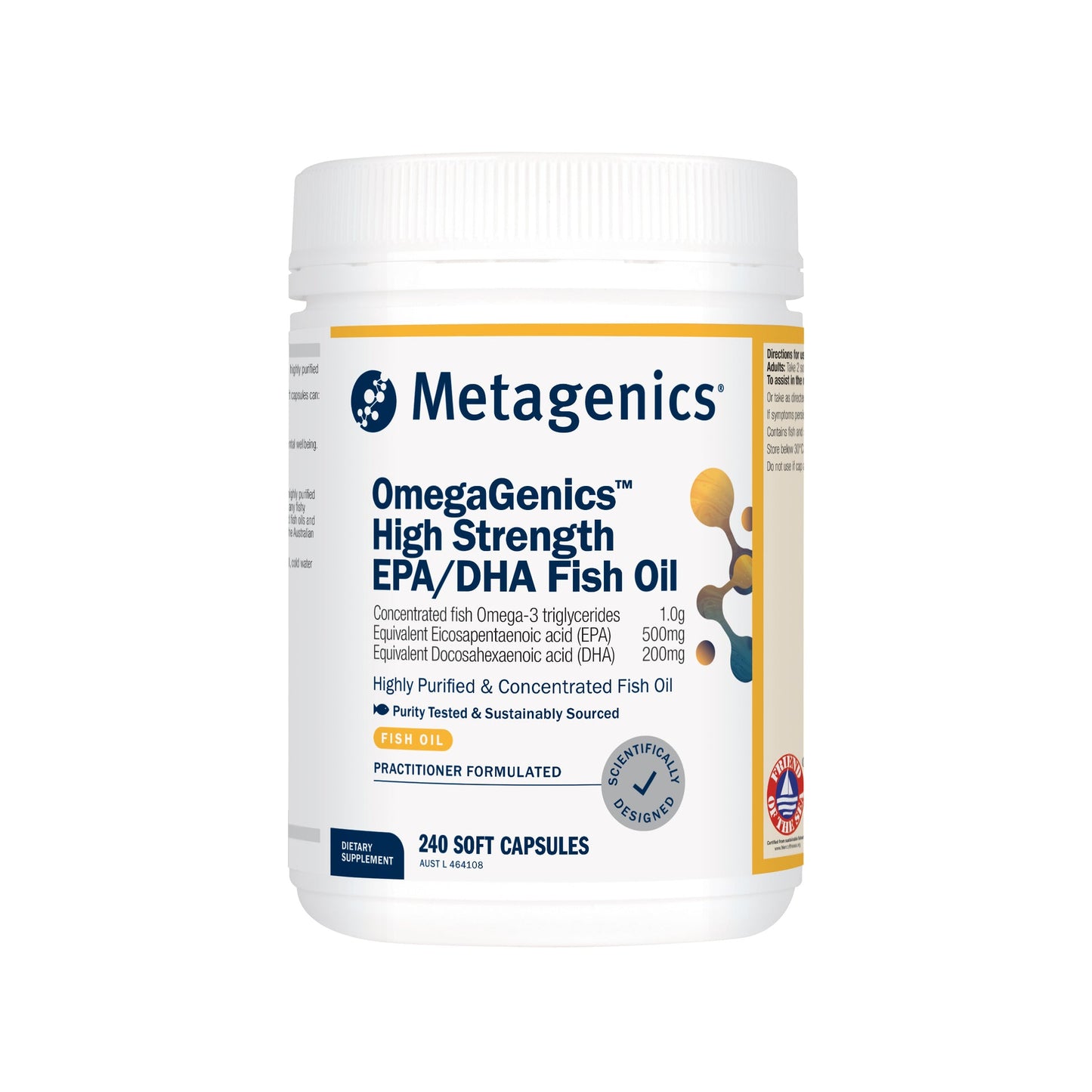 OmegaGenics™ High Strength EPA DHA Fish Oil 240 cap- Metagenics