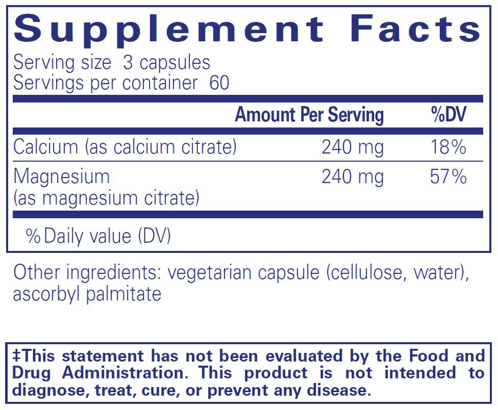 Calcium Magnesium (citrate) - Pure Encapsulations