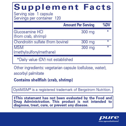 Glucosamine + Chondroitin with MSM - Pure Encapsulations