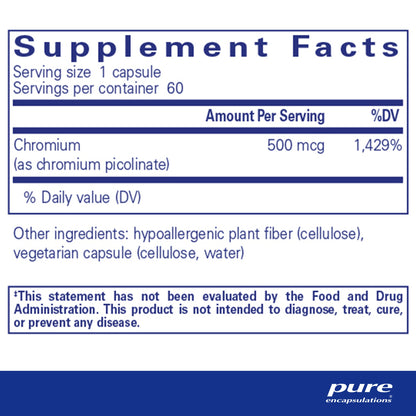 Chromium (picolinate) 500 mcg - Pure Encapsulations