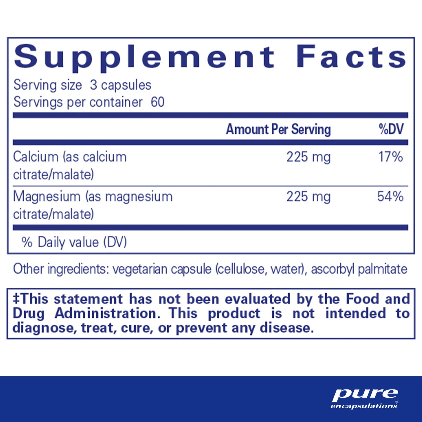 Calcium Magnesium (citrate/malate) - Pure Encapsulations